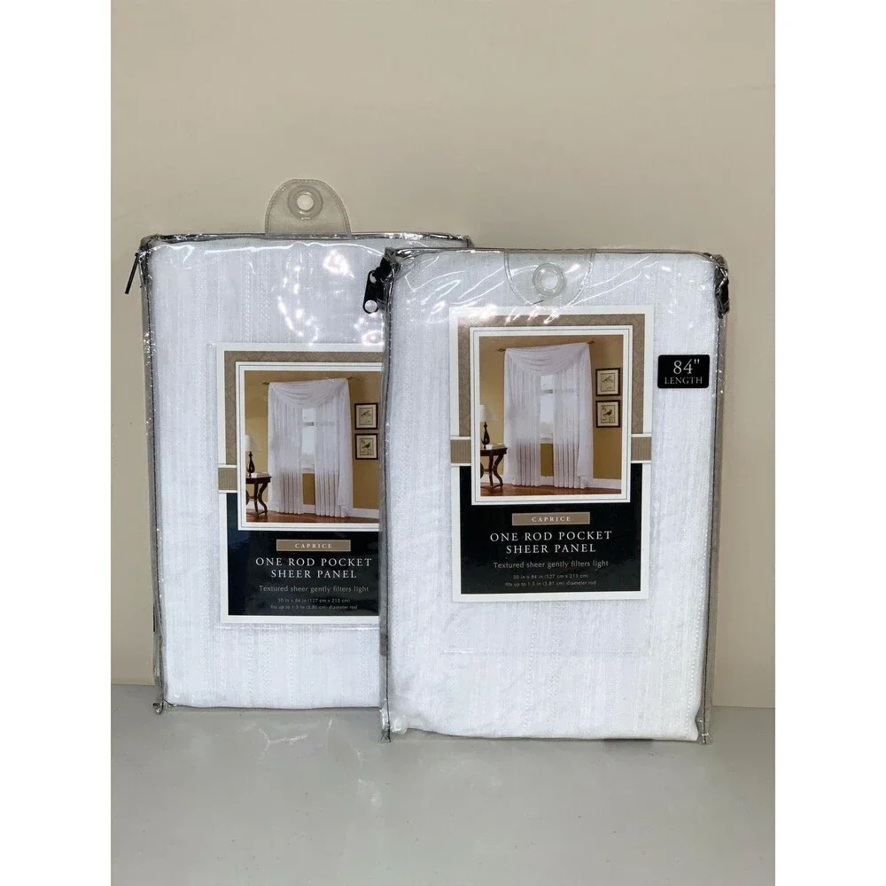 NWT White Sheer Panel Curtain 84
